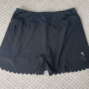 Tuckernuck Black Scalloped Shorts